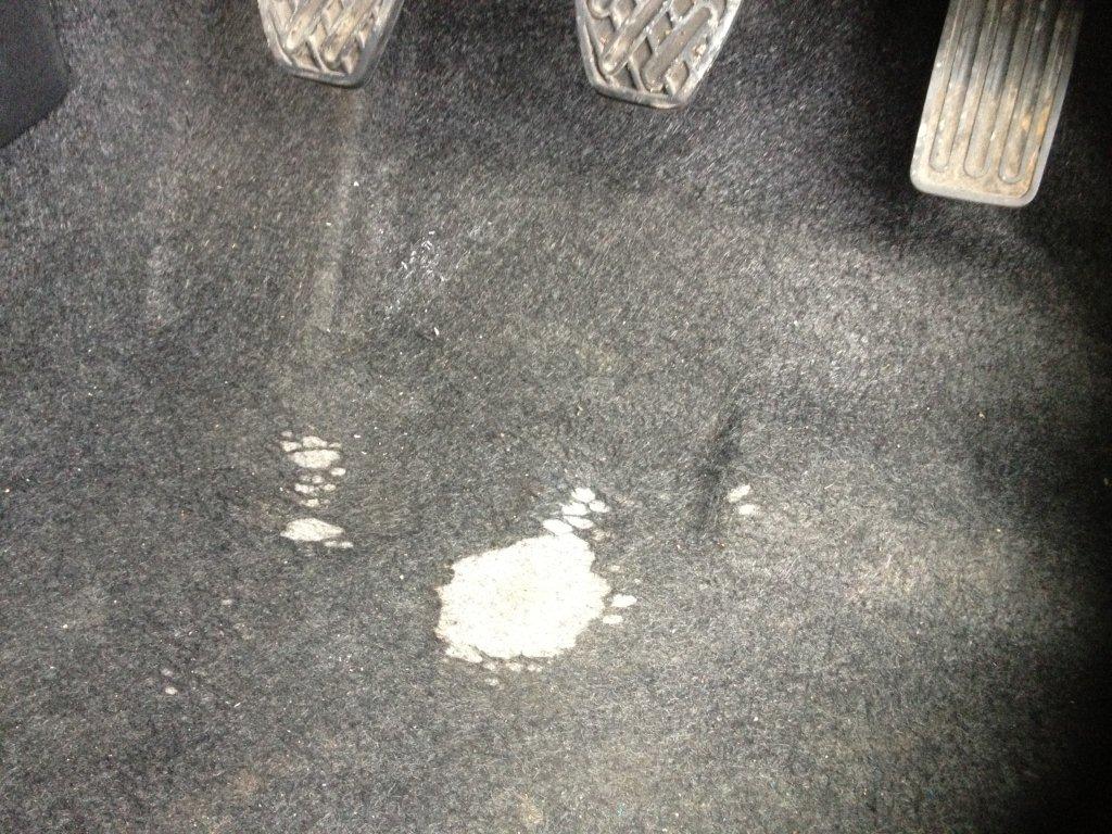 Repaired carpet stain