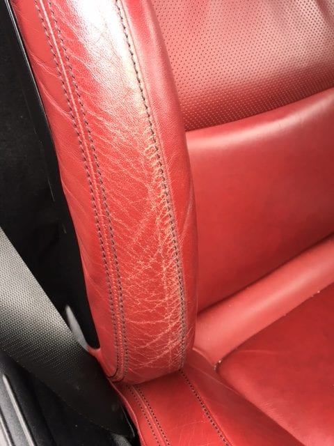 worn leather seat