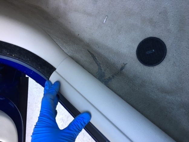 Damaged BMW carpet