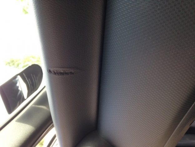 Dashboard cigarette burn