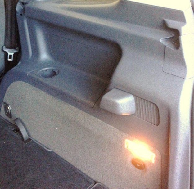 Repaired scuffs to the boot space of a VW Touran